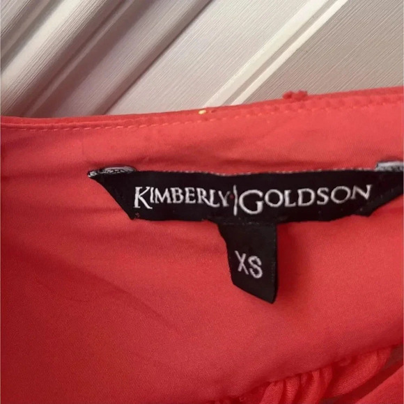 Kimberly Goldson NEW Lesli Jacquard Maxi Dress SIZE Xs WOMENS Coral Gold - Picture 9 of 16